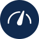 Speedometer icon indicating performance or speed measurement.
