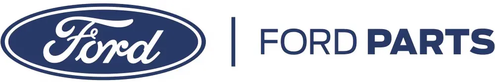 Logo Ford Parts avec le texte "Ford" sur fond bleu et "Parts" à droite en bleu foncé.